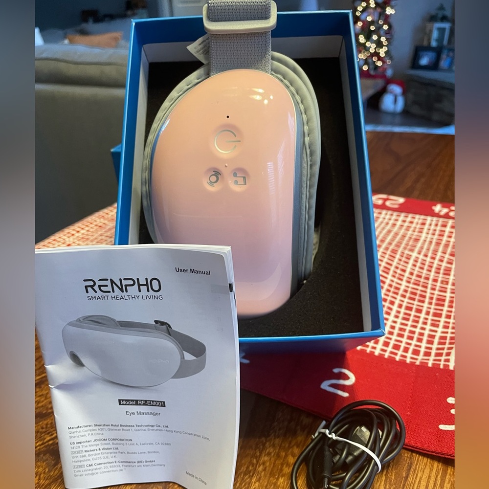 RENPHO Eyeris 1 Eye Massager for Migraines Bluetooth Music Heated NEW box damage